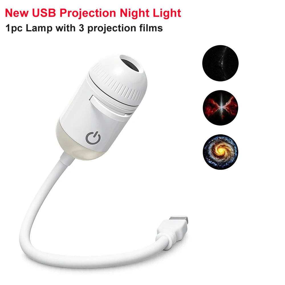 LED Starry Sky Galaxy Projector Night Light – USB Powered