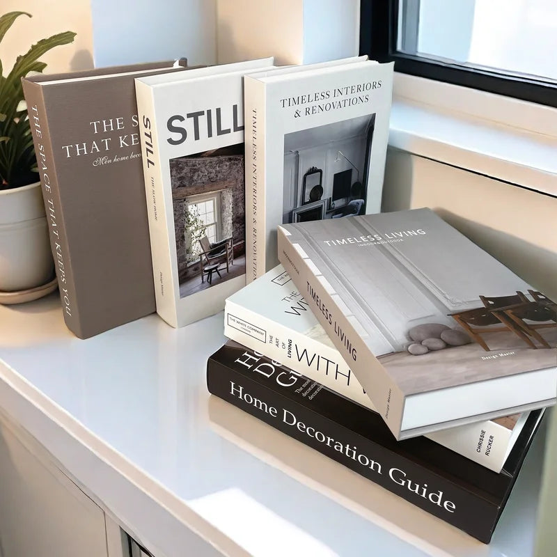 Aesthetic Fake Books Decor Set — Bedroom Shelf Ornaments
