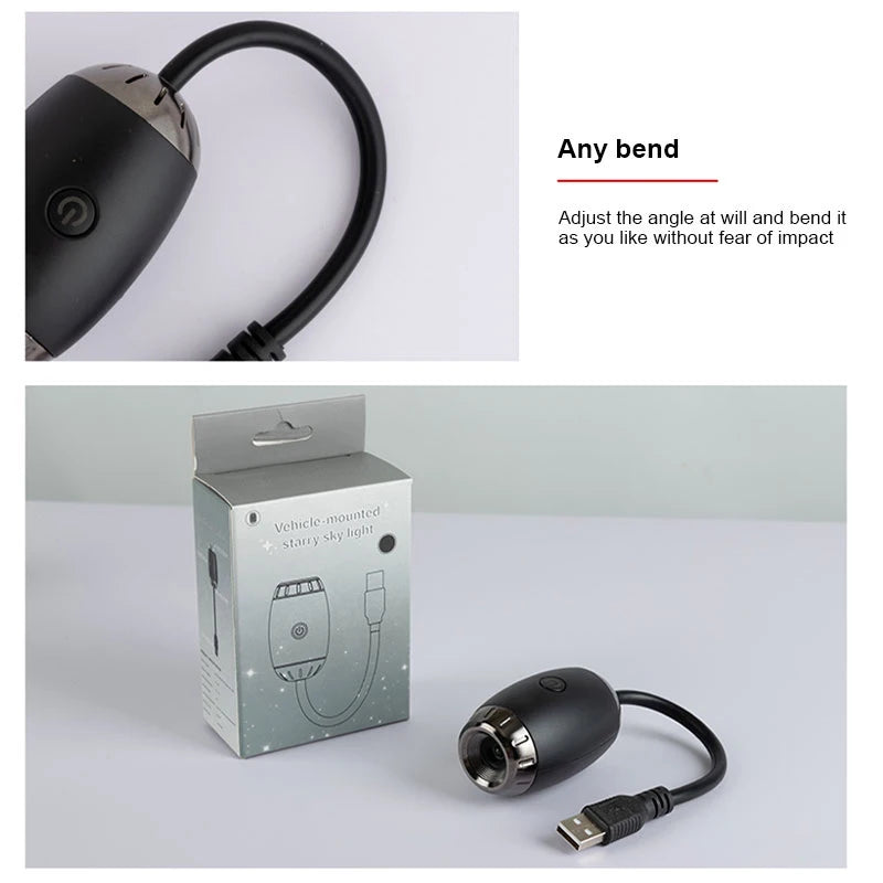 LED Starry Sky Galaxy Projector Night Light – USB Powered