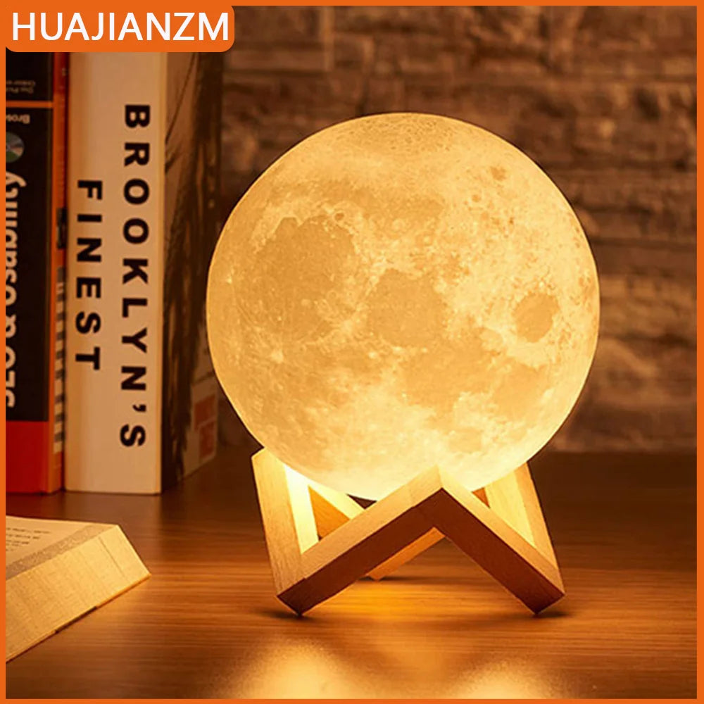 Moon Lamp LED Night Light — Bedroom Decor with Stand