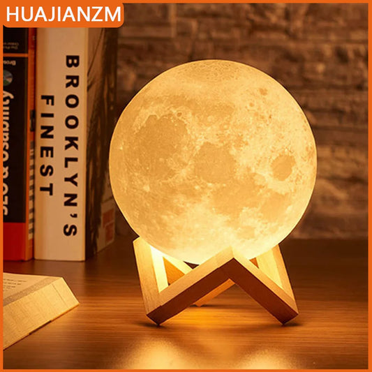 Moon Lamp LED Night Light — Bedroom Decor with Stand