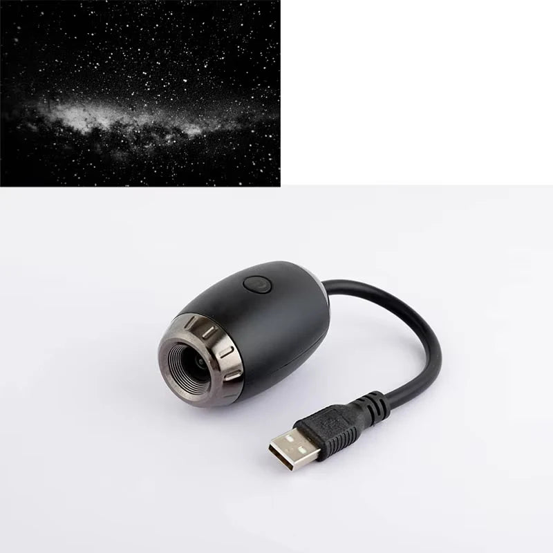 LED Starry Sky Galaxy Projector Night Light – USB Powered
