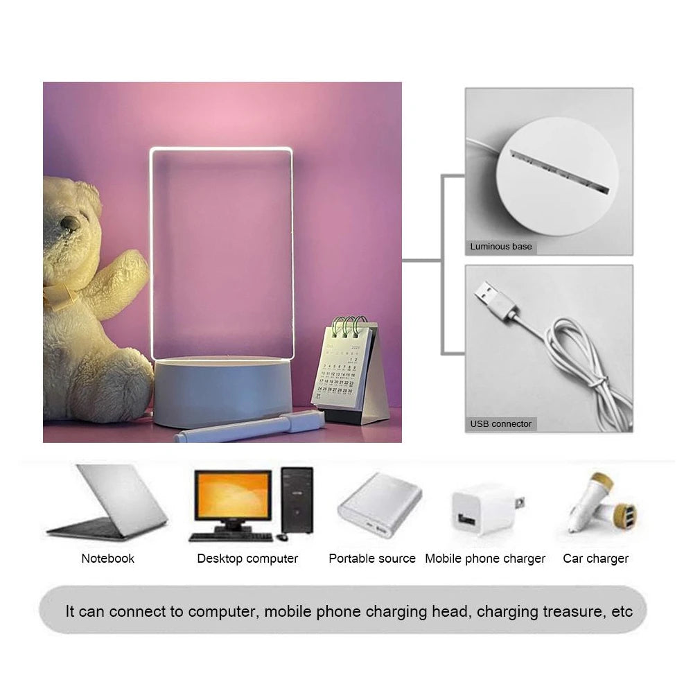 LED Message Board Night Light — Customizable Desk Lamp