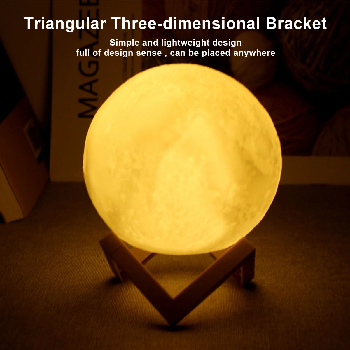 Moon Lamp LED Night Light — Bedroom Decor with Stand