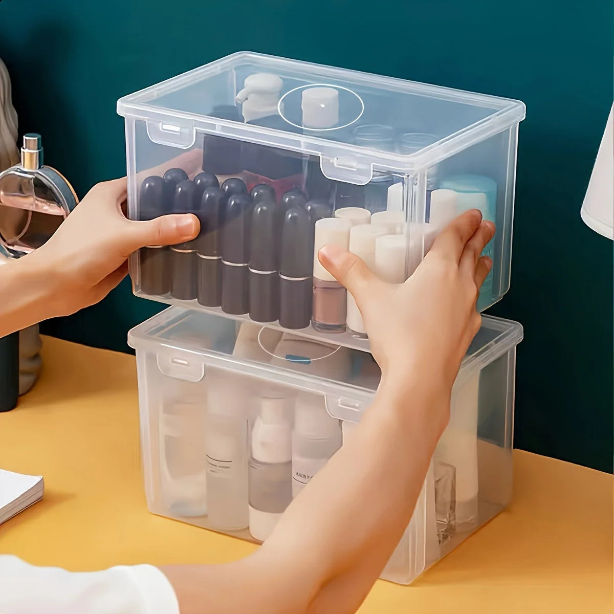 Large Clear Plastic Storage Box — Aesthetic Organizer