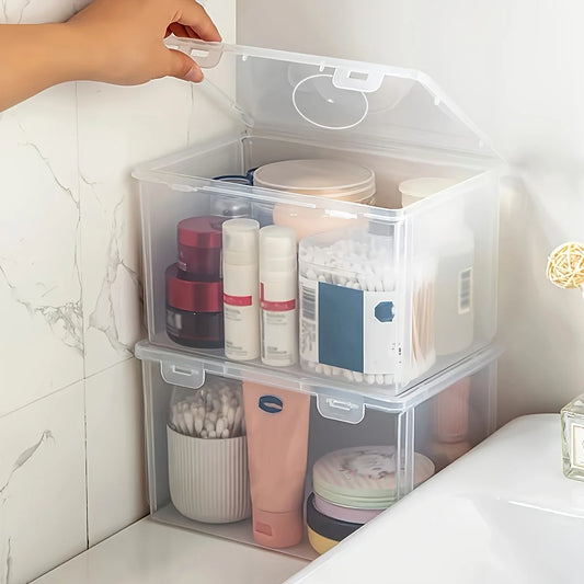 Large Clear Plastic Storage Box — Aesthetic Organizer