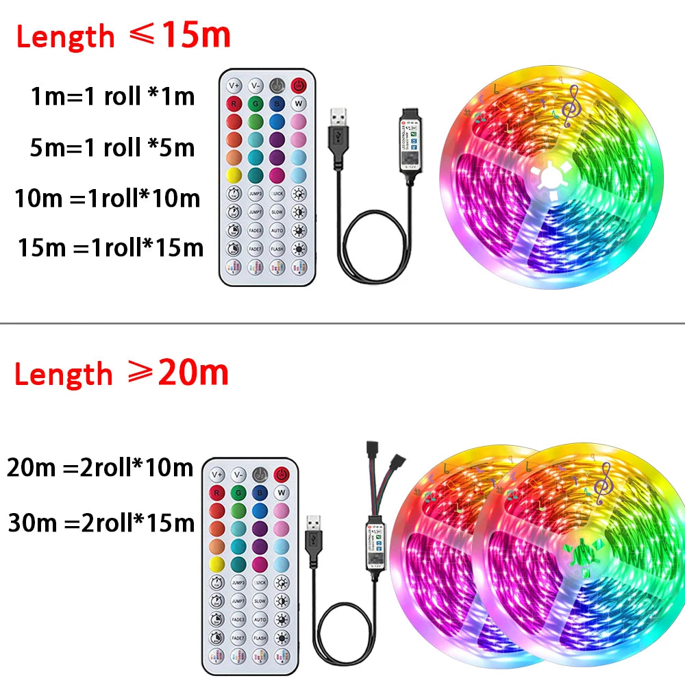 RGB LED Strip Lights with App & Remote Control