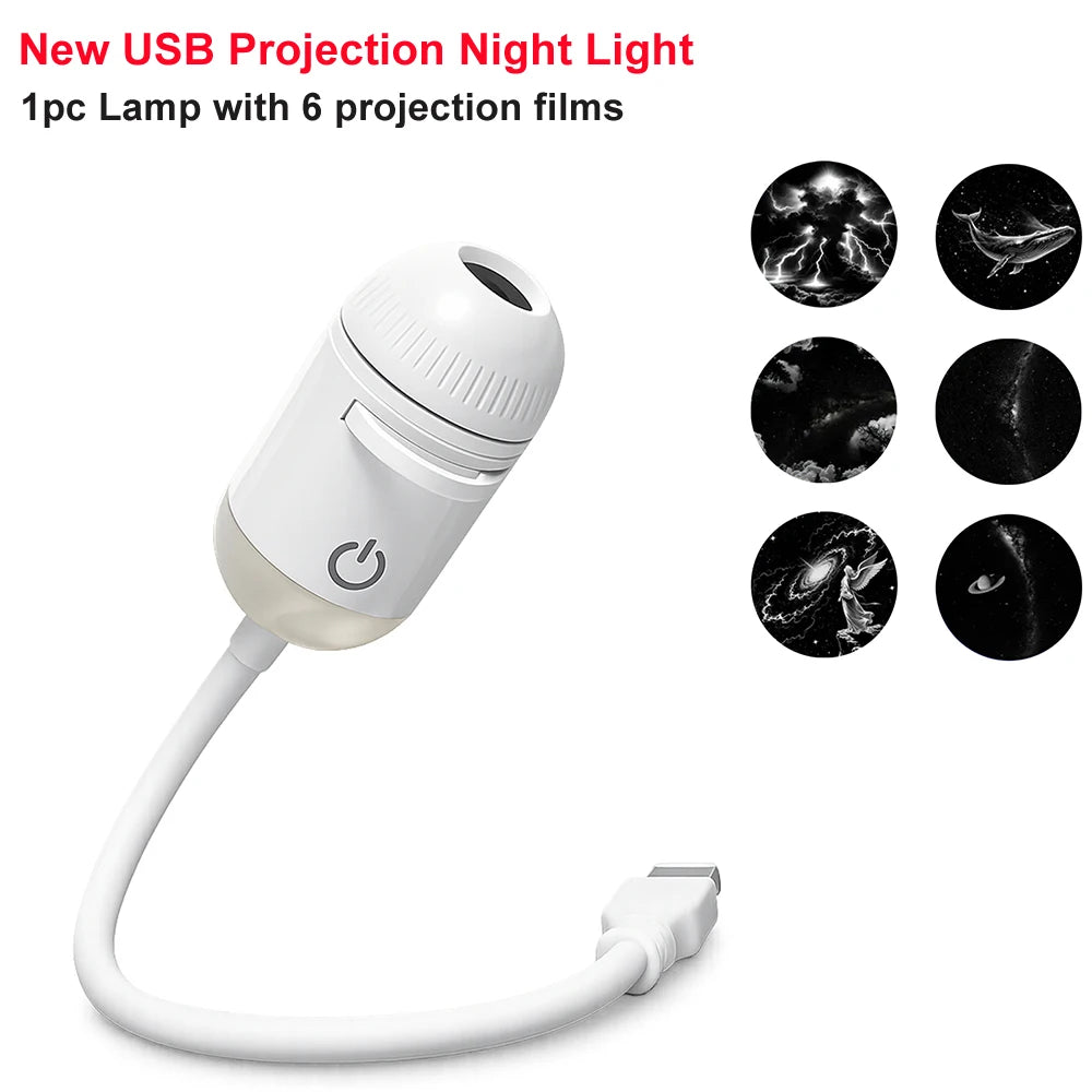 LED Starry Sky Galaxy Projector Night Light – USB Powered