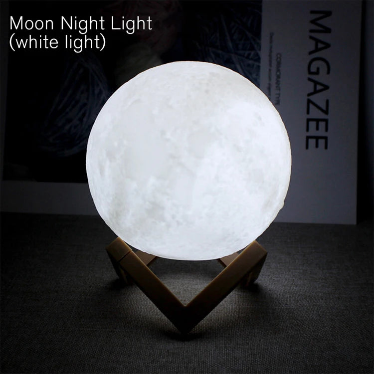 Moon Lamp LED Night Light — Bedroom Decor with Stand