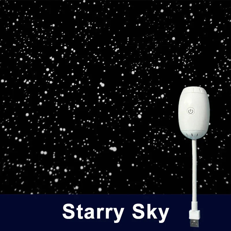 LED Starry Sky Galaxy Projector Night Light – USB Powered