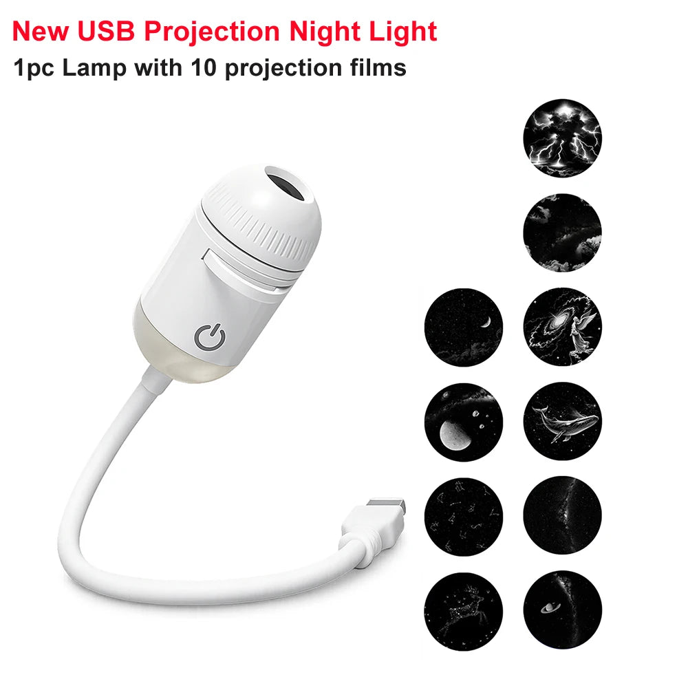 LED Starry Sky Galaxy Projector Night Light – USB Powered