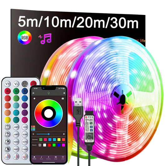 RGB LED Strip Lights with App & Remote Control