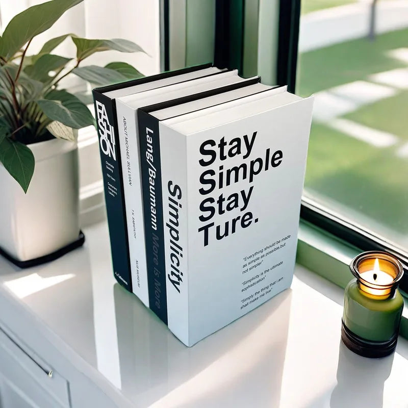 Aesthetic Fake Books Decor Set — Bedroom Shelf Ornaments