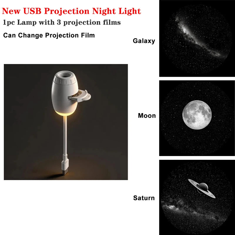 LED Starry Sky Galaxy Projector Night Light – USB Powered